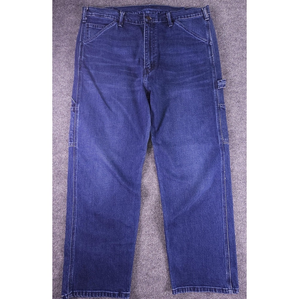 Levis Carpenter Jeans Mens 40x32 Blue Denim Utility Pockets Workwear Relaxed